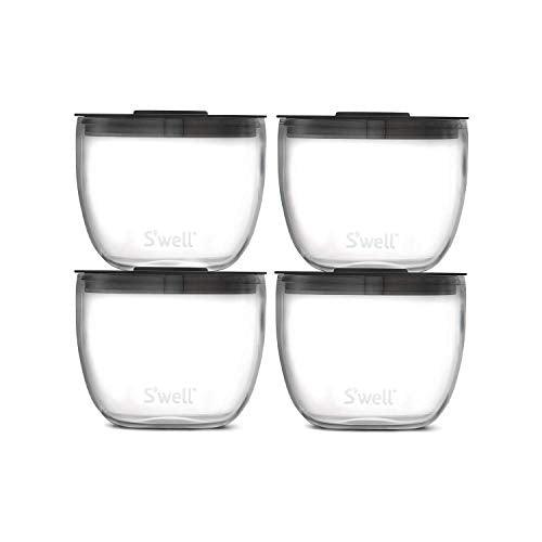 S'well Prep Food Glass Bowls - Set of 4, 12oz - Make Meal Easy and Convenient - Leak-Resistant Pop-Top Lids - Microwavable and Dishwasher-Safe, clear (14212-B20-69900) - CookCave