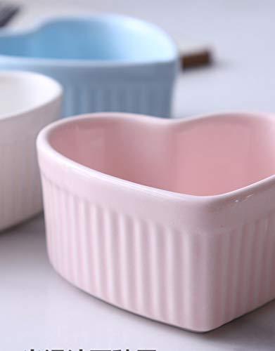 Sizikato Heart-Shaped Porcelain Souffle Dishes, Ramekins - 3.5 Inches for Souffle, Creme Brulee and Dipping Sauces - Set of 4 - CookCave