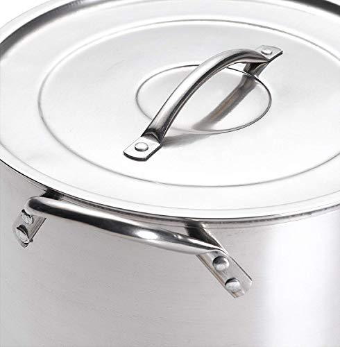 IMUSA USA Stainless Steel Stock Pot with Lid 12-Quart, Silver - CookCave