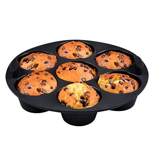 Silicone Muffin Pan for Air Fryer,Oven,Instant Pot 8.4inch Reusable BPA Free Silicone Baking Molds 1-Pack - CookCave