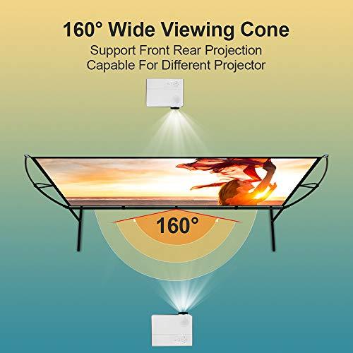 Projector Screen with Stand Foldable Portable Movie Screen 100 Inch（16：9）, HD 4K Double Sided Projection Screen Indoor Outdoor Projector Movies Screen for Home Theater (100 Inch) - CookCave