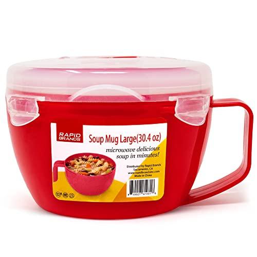 Rapid Soup Mug | Microwaveable Soup & Noodle Cooker | Enjoy Hot Soups Anytime | Ideal for Dorm, Small Kitchen, or Office | Dishwasher-Safe, Microwaveable, & BPA-Free - CookCave