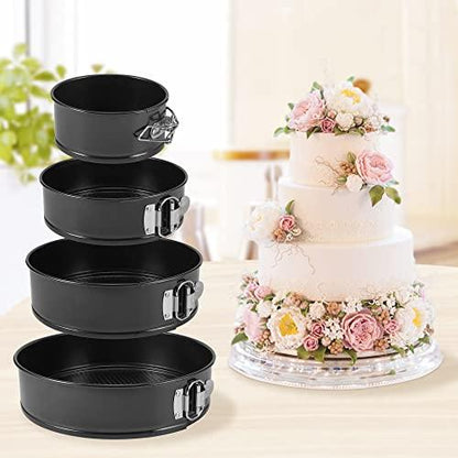 isheTao Cake Pan Set for Baking, Non-Stick Springform Pans Set of 4 (4, 7, 9 10inches), Round Cake Pans,Cheesecake Pan, Leak-Proof Cake Pans with Removable Bottom - CookCave