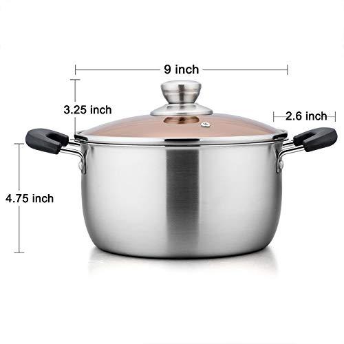 TeamFar Stock Pot 4qt, Stainless Steel Stockpot Soup Pasta Pot with Lid, Double Heatproof Handles, Non Toxic & Healthy, Easy Clean & Dishwasher Safe - CookCave