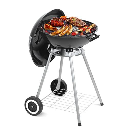 Wonlink Portable Charcoal Grill, 18.5 Inch Camping BBQ Grill with Wheels for Outdoor Cooking Picnic Barbecue - CookCave