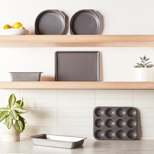 Amazon Basics 6 Piece Nonstick, Carbon Steel Oven Bakeware Baking Set, 40.5 cm x 28.5 cm x 15 cm - CookCave