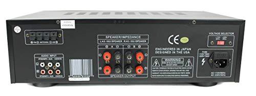 Pyle PLMR24 3.5" 200W Outdoor Speakers 4 Pack with 100 Watt RMS Power, 4 Ohm impedance and PT260A 200W Stereo Theater Receiver 110V with 3 RCA inputs - CookCave