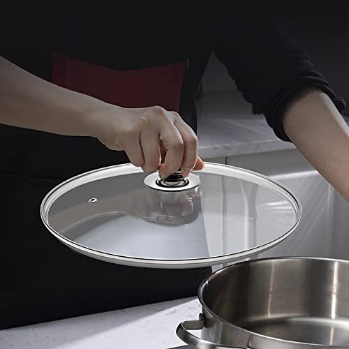 Tempered Glass Lid with Heat Resistant Handle,10.5"/26cm, Clear - CookCave