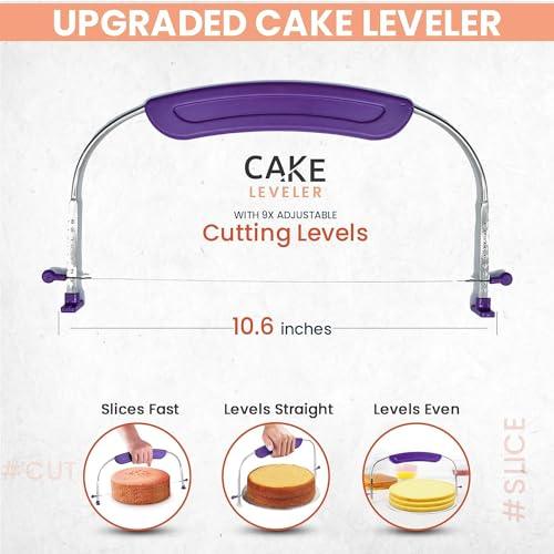 RFAQK 133PCs Round Cake Pans Sets for Baking + Cake Decorating Supplies - 3 Non-Stick 8 Inch Cake Pan with Baking Supplies, Piping Tips, Cake Leveler, Icing Spatula and 35 Parchment Papers with eBook - CookCave