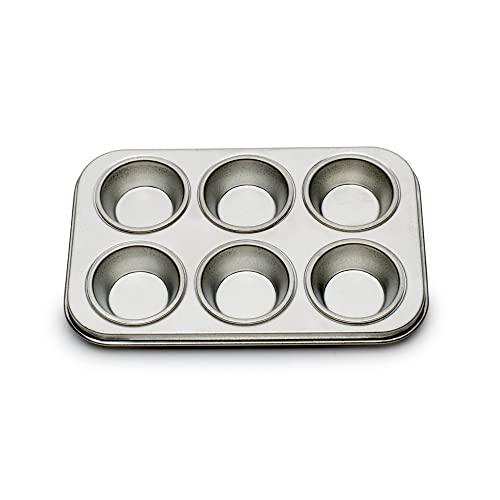 Fox Run Muffin and Cupcake Pan, Micro, Extra Small 6 Cup, Stainless Steel - CookCave