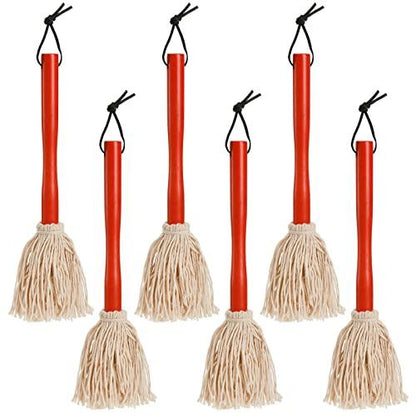 Hedume 6 Pack 12" BBQ Sauce Basting Mops, Roasting or Grilling Basting Mop, Cotton Fiber Head and Hardwood Handle, Grill Basting Mop for Barbeque, Marinade, Smoking Steak or Glazing - CookCave