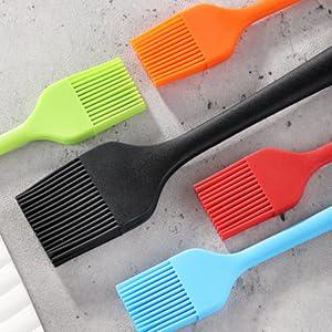 VITUER Silicone Basting Pastry Brush, 5 PCS Colorful Silicone Food Brush for Baking Cooking BBQ Grill Spread Oil Butter Sauce, Heat Resistant, Dishwasher Safe (5Pack, Rainbow Colors) - CookCave