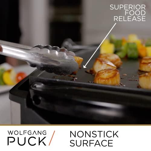 Wolfgang Puck XL Reversible Grill Griddle, Oversized Removable Cooking Plate, Nonstick Coating, Dishwasher Safe, Heats Up to 400ºF, Stay Cool Handles - CookCave