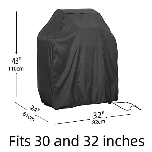 BBQ Grill Cover 32" 36" inch,2 Burner Gas Grill Cover,Outdoor Waterproof Grill Covers,with Adjustable Velcro Strap, Gas Grill Cover Compatible for Weber,Char Broil,Nexgrill Grills,Small Gas BBQ Cover - CookCave