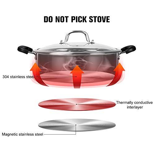 Hot Pot with Divider, Shabu Shabu Hot Pots Food Grade Stainless Steel Chinese Dual Sided Pot Set for Induction Cooktop Gas Stove - CookCave