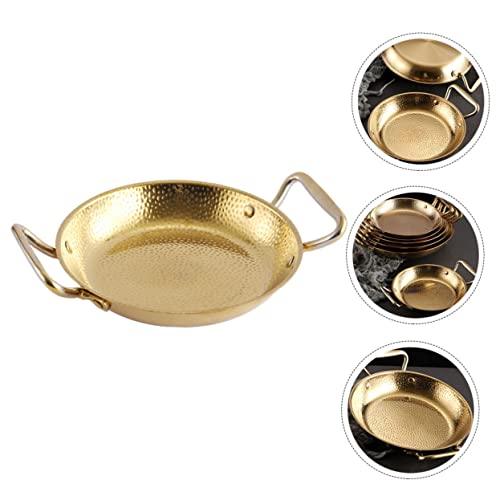 BRIGHTFUFU Double Ears Sukiyaki Restaurant Pan Paella Cooking Pan Nonstick Frying Pan Cauldron Cast Iron Paella Cooker Appetizer Plate Dish Thicken 304 Stainless Steel Anti-scalding Pan - CookCave