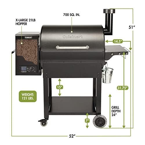 Cuisinart CPG-700 Grill and Smoker, 52"x24.5"x49.3", Deluxe Wood Pellet Grill & Smoker - CookCave