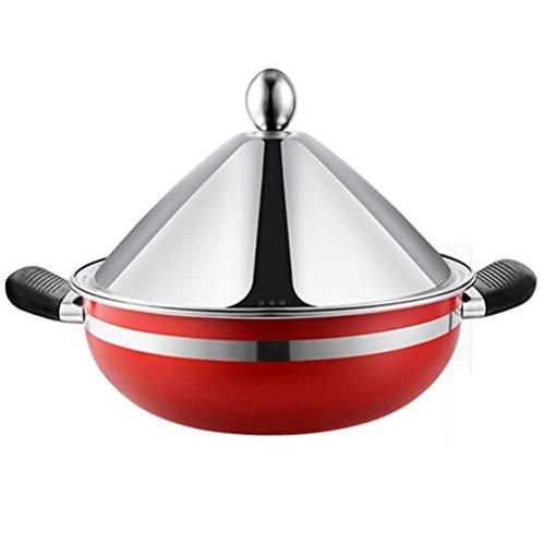 MYYINGBIN Moroccan Tagine Pot Stainless Steel Lid Anti-Scalding Handle High Temperature Resistance Applicable to Gas Induction Cooker - CookCave