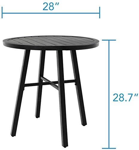 MFSTUDIO Outdoor Bistro Table Round Metal Patio Dining Table Small Side End Adjustable Outdoor Furniture Table,Black - CookCave