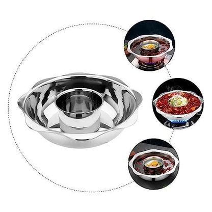 GOOHOCHY stainless steel hot pot sichuan hot pot dual sided hot pot noodle pot korean shabu shabu pot double sauce pot shabu shabu hot pot kitchen cooking pot stew pot pan induction cooker - CookCave