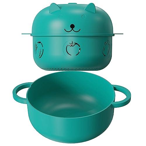 2000ML/68OZ Microwave Ramen Bowl，Noodle Bowl, Steamer for Cooking Food and Vegetables with Handle, Lid, Removable Strainer. Multifunctional bowl for Cooking, Rinse, Storage.(green) - CookCave