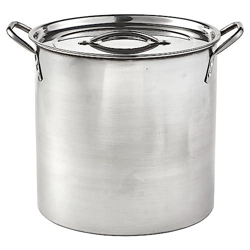 IMUSA USA Stainless Steel Stock Pot with Lid 16-Quart, Silver - CookCave