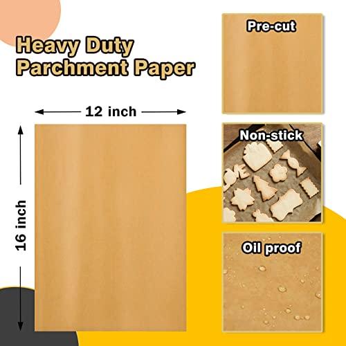 Katbite 12x16 Inch Parchment Paper Sheets, Pre cut Unbleached Baking Paper, Heavy Duty & Non-stick for Half Sheet Baking, Cooking, Grilling Wrapping Foods - CookCave