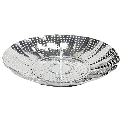 Chef Craft Classic Steamer Basket, 6 inch Diameter 9.5 inch Expanded, Stainless Steel - CookCave