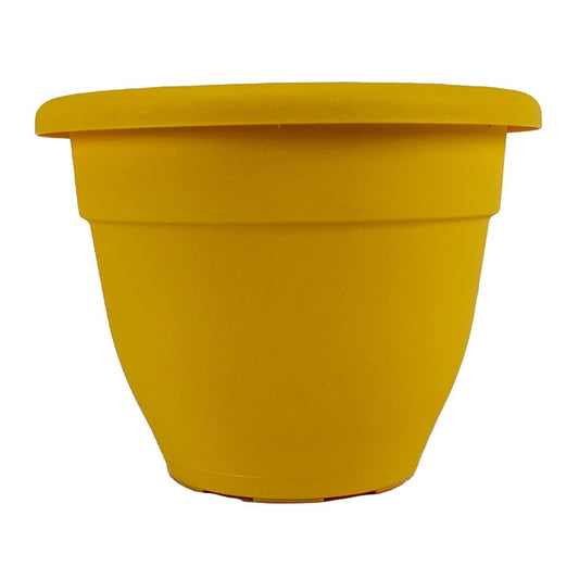 The HC Companies 8 Inch Caribbean Planter - Lightweight Indoor Outdoor Plastic Plant Pot for Herbs and Flowers, Honey - CookCave