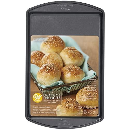 Wilton Perfect Results Premium Non-Stick Bakeware Small Cookie Sheet, 13.25 x 9.25, Steel - CookCave