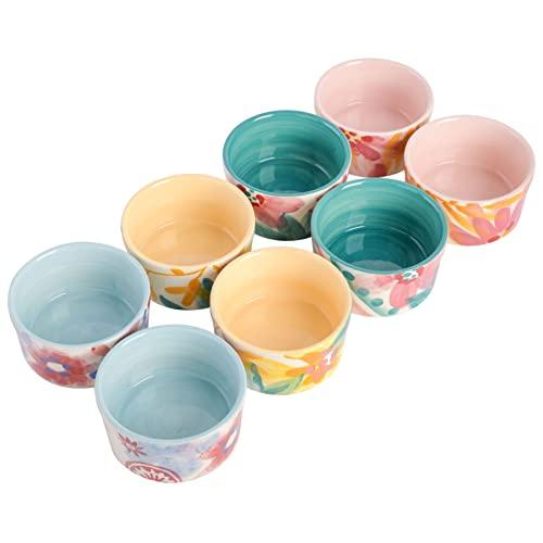 SPICE BY TIA MOWRY Goji Blossom 8-Piece Hand-Painted Ramekin Set - CookCave