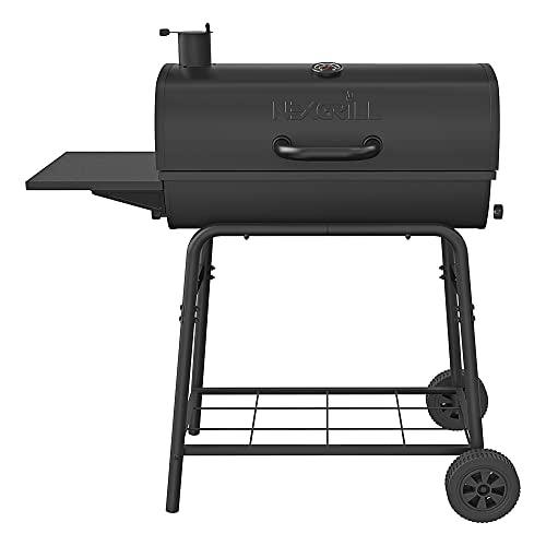 Nexgrill Premium Charcoal Barrel Grill, 29 inches Barbecue Grill, Heavy Duty Charcoal Barrel BBQ Grill, Outdoor Cooking, Side shelf, For Camping, Patio, Backyard, Tailgating Barrel Grill - CookCave