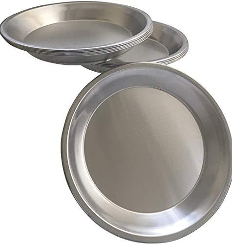 Pie Plate Aluminum Metal 9 Inch pan - Set of 10 - CookCave