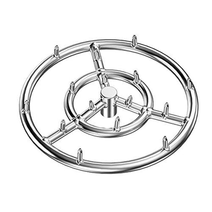 Skyflame 12-Inch Round Stainless Steel Fire Pit Jet Burner Ring - High Flame - CookCave