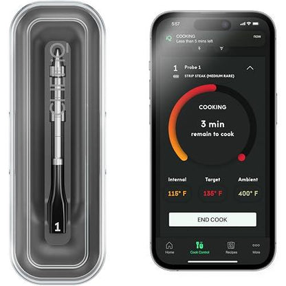 Chef iQ Smart Wireless Meat Thermometer with Ultra-Thin Probe, Unlimited Range Bluetooth Meat Thermometer, Digital Food Thermometer for Remote Monitoring of BBQ Grill, Oven, Smoker, Air Fryer - CookCave