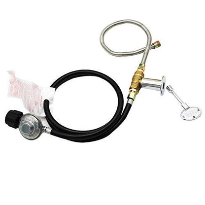 MENSI Propane Gas Fire Pit Valve Control System Kit Hose Assembly Replacement Parts Max 90,000 BTU (Key Control Valve Assembly Kit) - CookCave