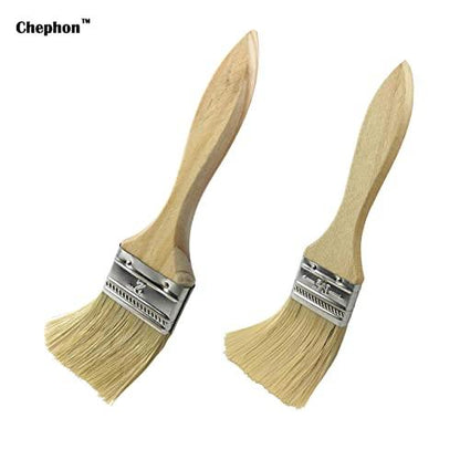 Chephon Natural Bristles Pastry Basting Brushes Set with wooden handle for Baking Kitchen Cooking BBQ Grill and Basting Oil Sauce and Marinade, 4 Pack - CookCave