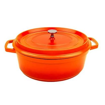 GET Heiss Lightweight Cast Aluminum Dutch Oven, 6.5 Quart, Oval, Orange - CookCave