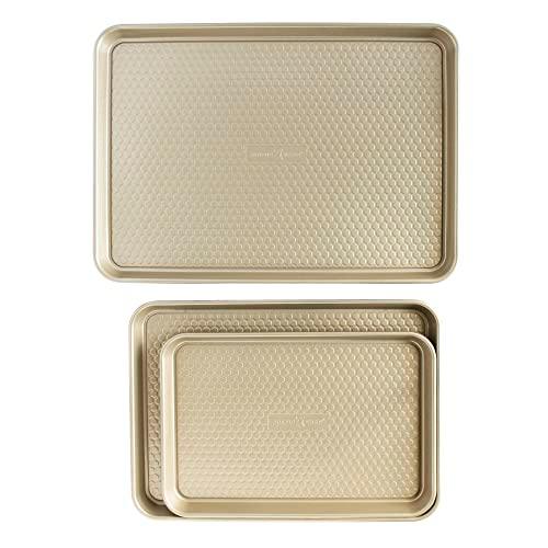 Nordic Ware Honeycomb Embossed Nonstick Baking Sheets, Gold, 3-Pans - CookCave