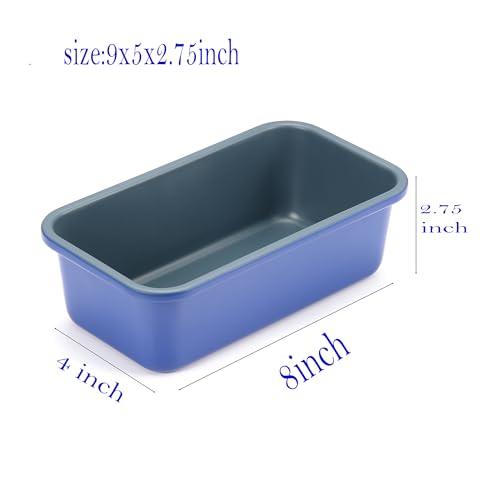 loaf pans set of 2 haze blue non-stick coating Royal blue carbon steel loaf bread pans for home baking 9x5inch - CookCave