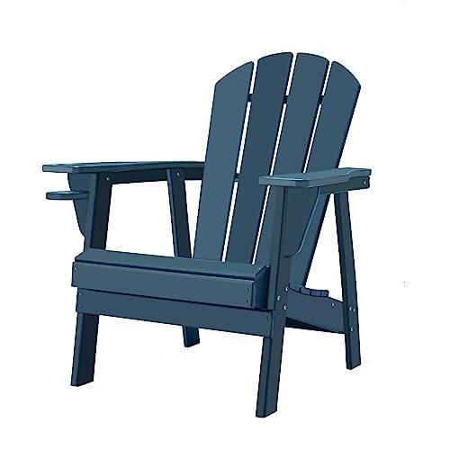 Restcozi Adirondack Chairs, HDPE All-Weather Adirondack Chair, Fire Pit Chair (Classic, Navy Blue) - CookCave