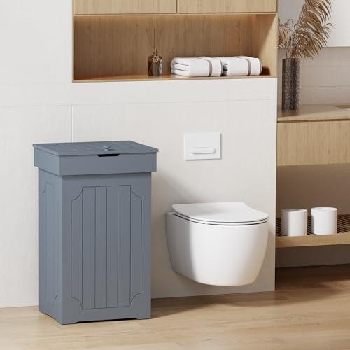 JEROAL Wood Kitchen Trash Can, Trash Can Cabinet, 23 Gallon Large Kitchen Garbage Can with Lid, Dog Proof Trash Can, Recycle Trash Bin for Kitchen, Bathroom Home and Outdoor, Gray - CookCave