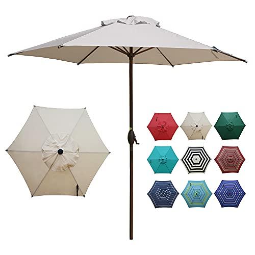 Abba Patio 7.5' Patio Umbrella Market Umbrella Outdoor Table Umbrella with Push Button Tilt & Crank for Patio, Beige - CookCave