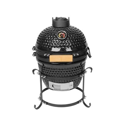 AUPLEX 13" Kamado, Ceramic BBQ Charcoal Grill, Mini Portable Clay Smoker Oven Barbecue Grill for Backyard, Balcony - CookCave