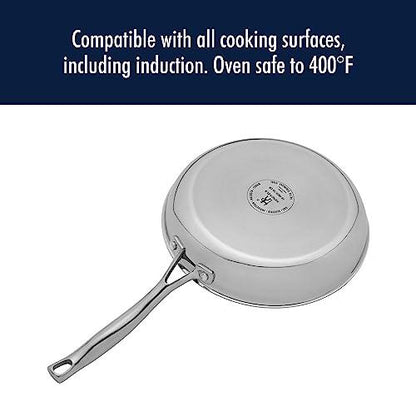 HENCKELS Clad H3 2-pc Induction Frying Pan Set, 8-inch Fry Pan and 10-inch Fry Pan, Stainless Steel, Durable and Easy to clean, 8-inch & 10-inch - CookCave