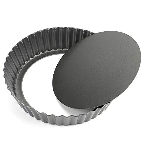 Tosnail 9.5" x 2" Nonstick Tart Pan Quiche Pan Pie Pan with Removable Bottom - CookCave