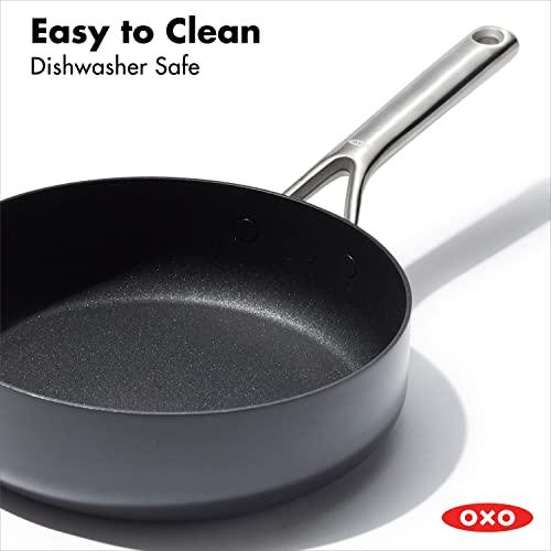 OXO Professional Hard Anodized PFAS-Free Nonstick, 3QT Saute Pan Jumbo Cooker with Lid, Induction, Diamond reinforced Coating, Dishwasher Safe, Oven Safe, Black - CookCave