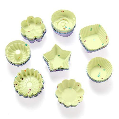 46PCS Silicone Bakeware Set Silicone Cake Molds set Including Baking Pan, Cake Mold, Cake Pan, Toast Mold, Muffin Pan, Donut Pan, And Cupcake Mold Silicone Baking Cups Set - CookCave