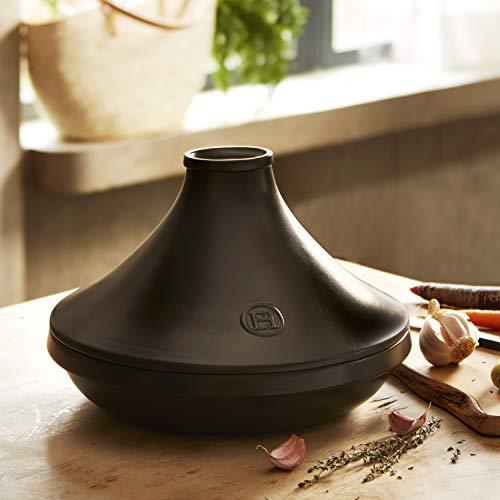 Emile Henry Delight 4.0 Quart Ceramic Tagine, Slate with Slate Lid - CookCave