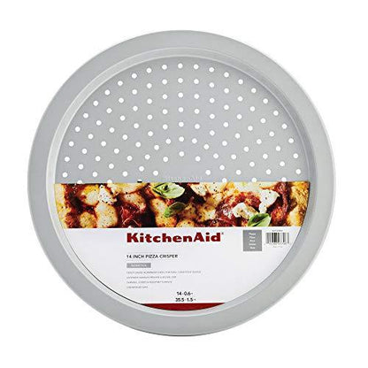 KitchenAid Nonstick Aluminized Steel Pizza Crisper, 14-Inch, Silver - CookCave